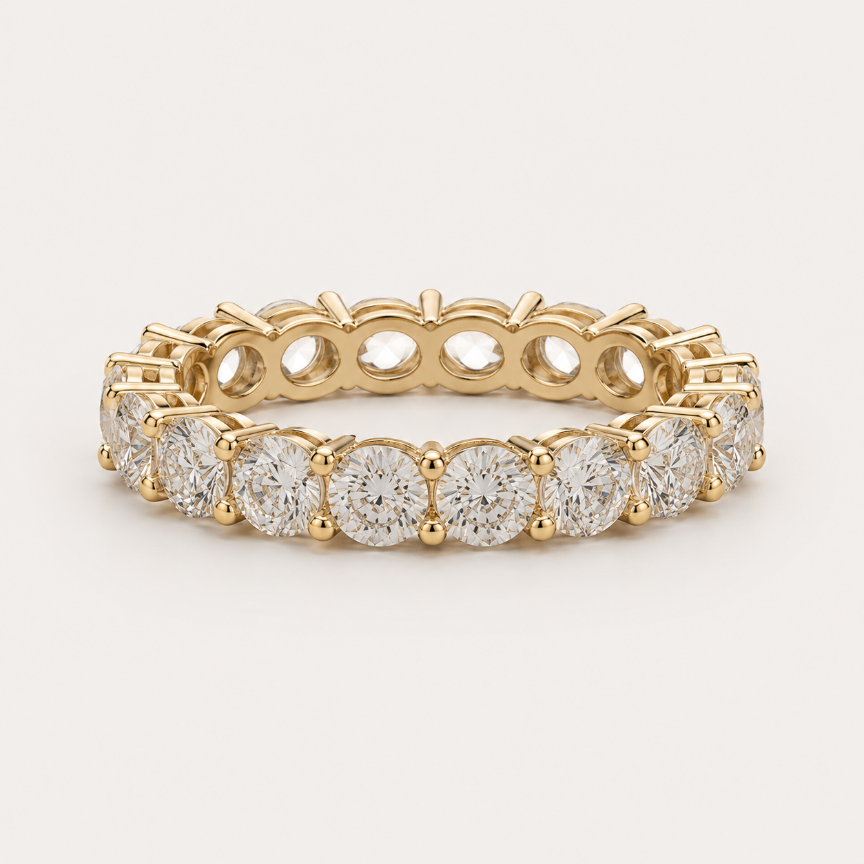 4mm Round Stone Eternity Ring in 925 Sterling Silver