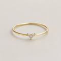 Tiny Heart Zircon Ring