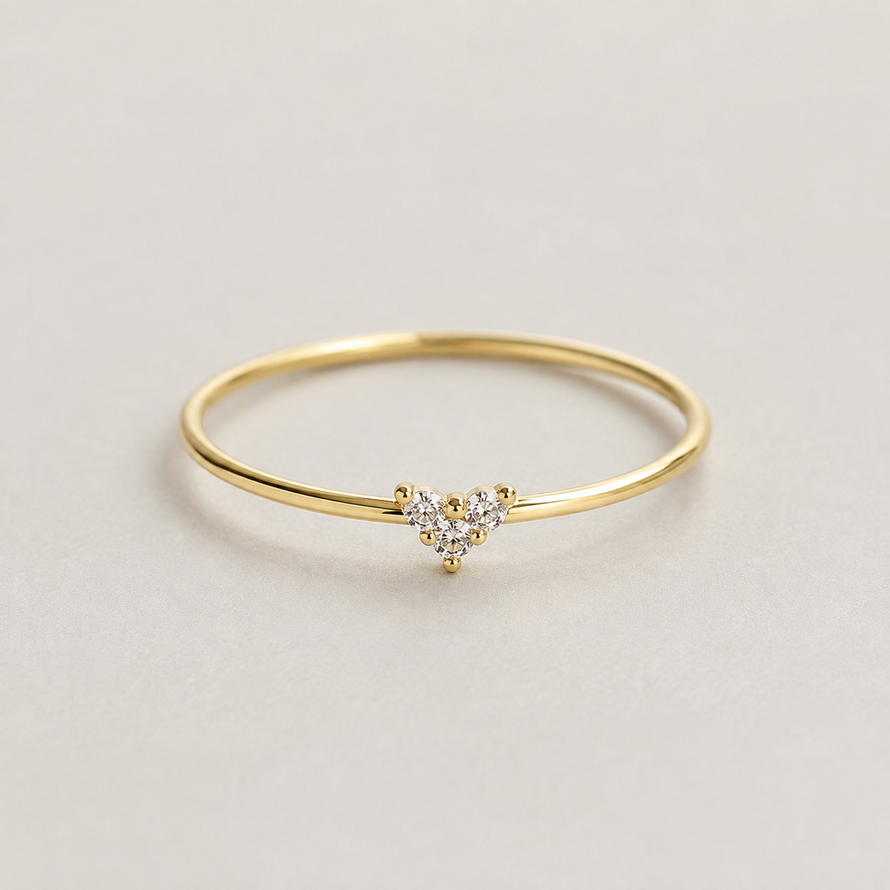 Tiny Heart Zircon Ring
