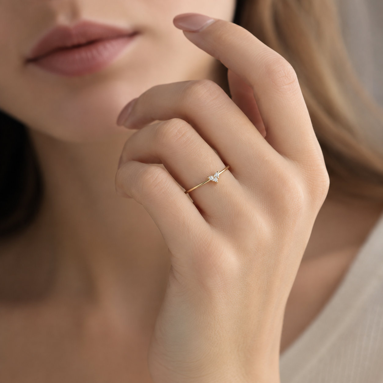 Tiny Heart Zircon Ring