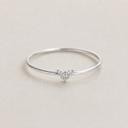 Tiny Heart Zircon Ring