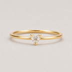 Dainty Heart Zircon Ring