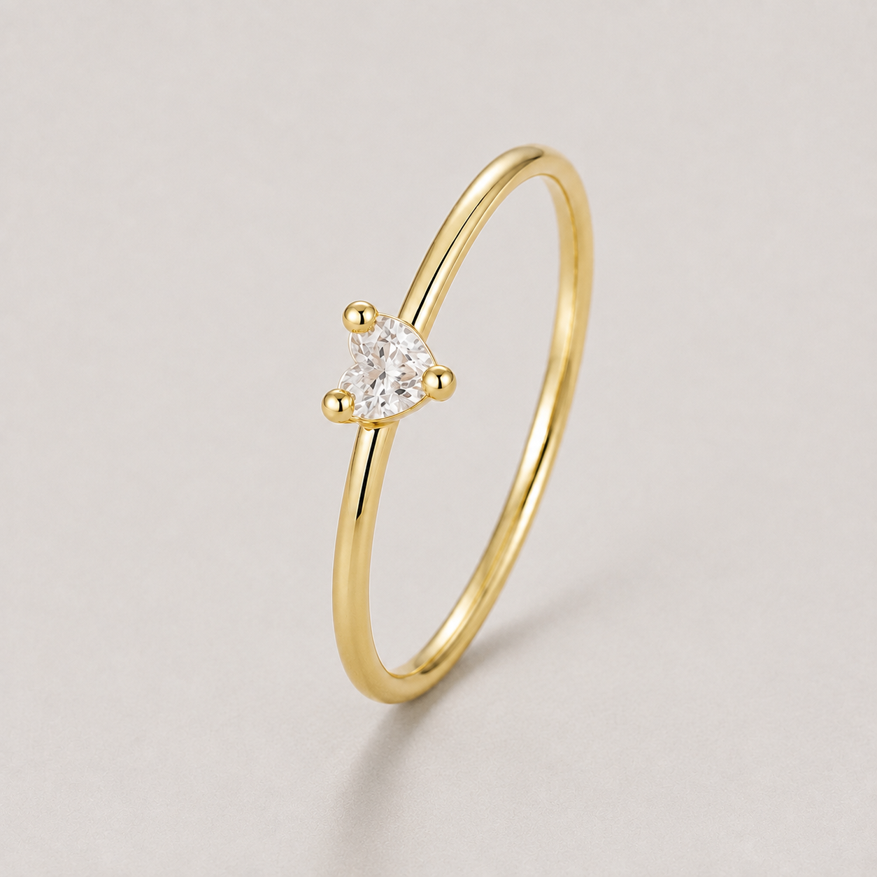 Dainty Heart Zircon Ring