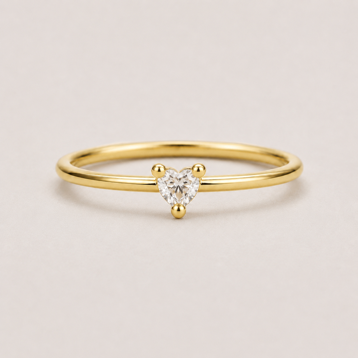 Dainty Heart Zircon Ring