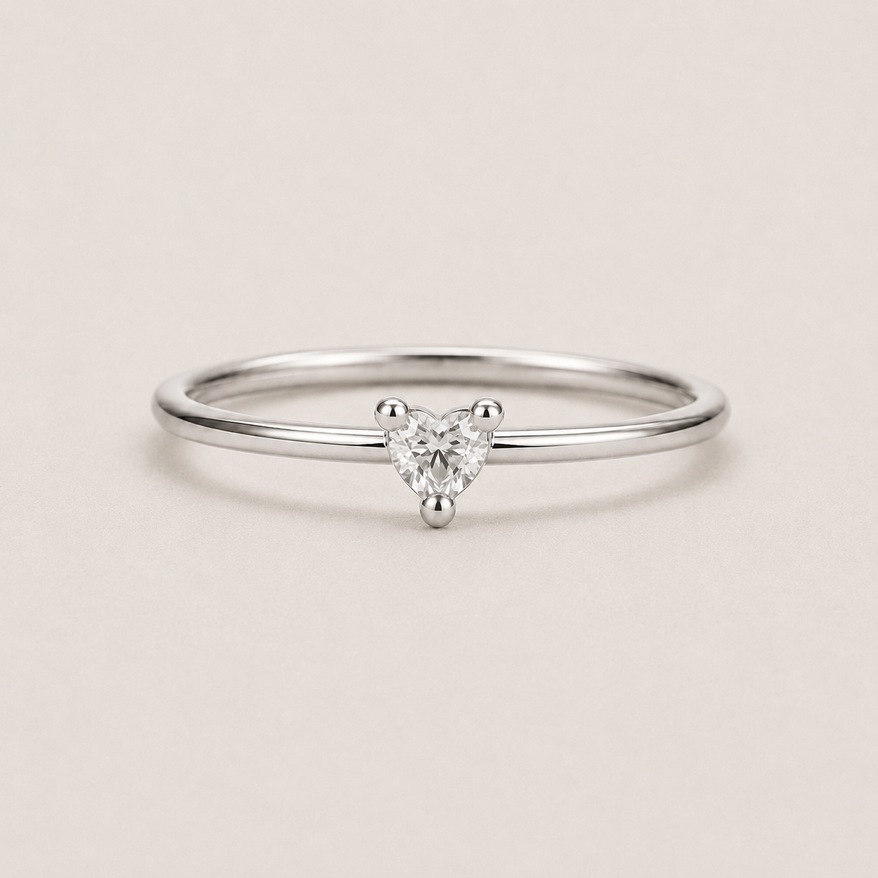 Dainty Heart Zircon Ring