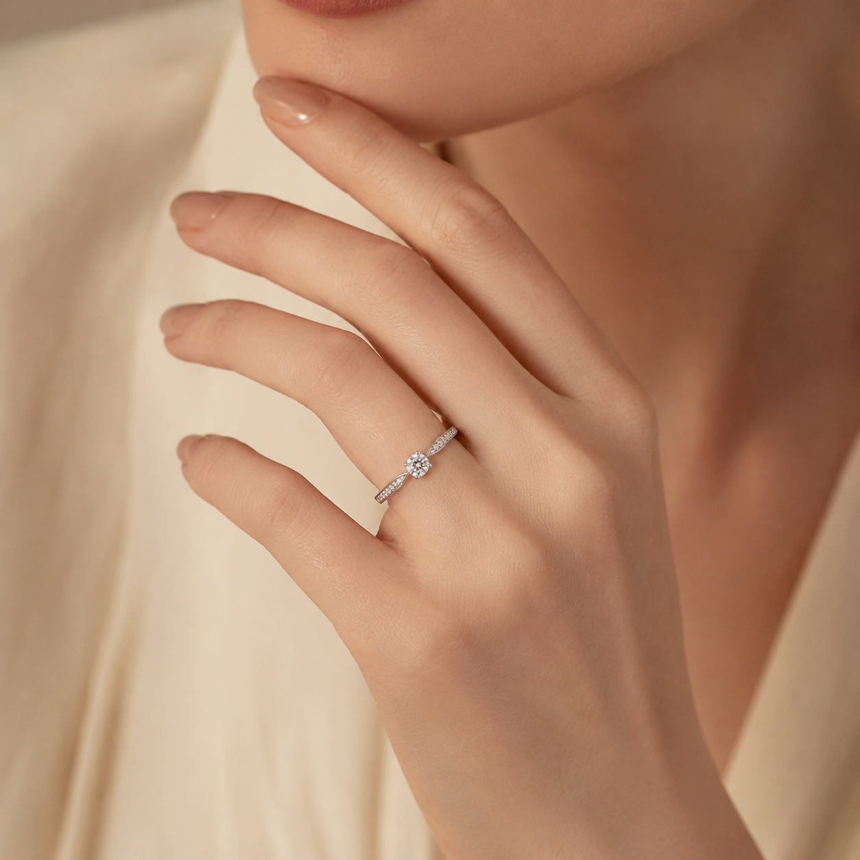Sterling Silver Zircon Ring