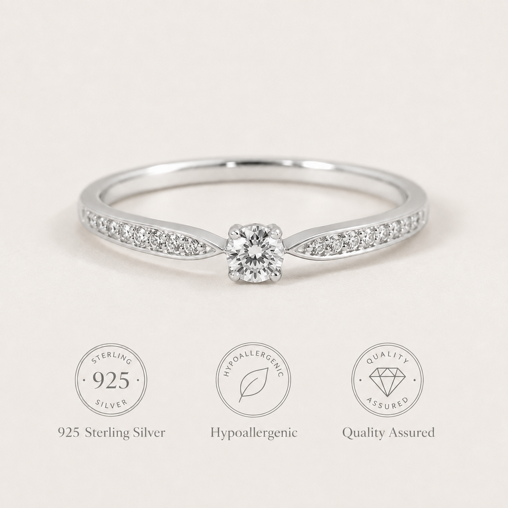 Sterling Silver Zircon Ring