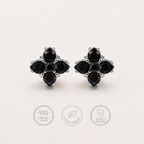 Black Flower Stud Earrings