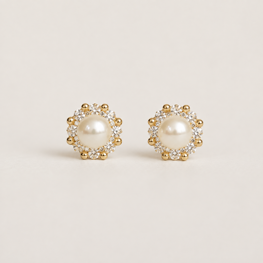Pearl Fleur Stud Earrings