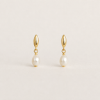 Pearl Drop Sterling Silver Stud Earrings
