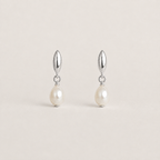Pearl Drop Sterling Silver Stud Earrings