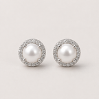 Pearl Halo Stud Earrings