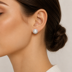 Pearl Halo Stud Earrings