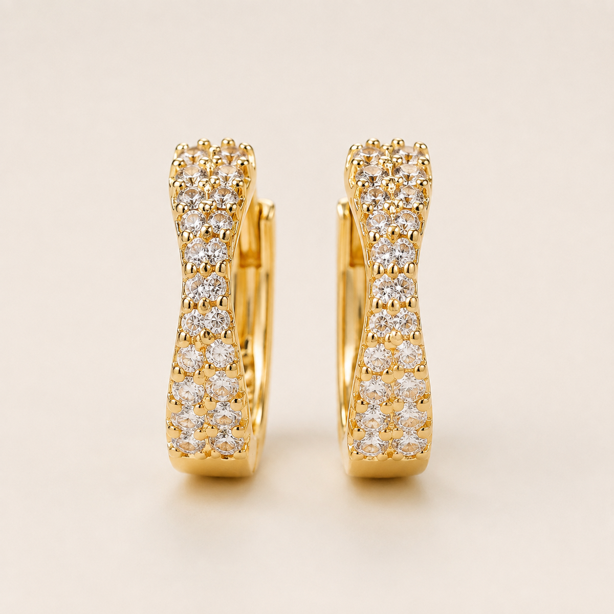 Croisé Zirconia Hoop Earrings