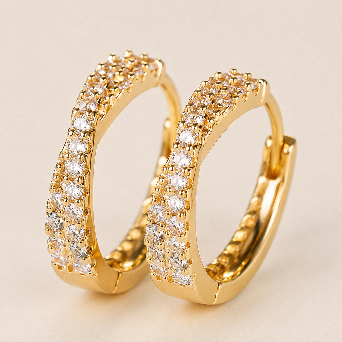 Croisé Zirconia Hoop Earrings