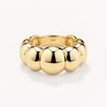 Sculpted Bubble Ring in 925 Sterling Silver – 18K Gold Plated Statement Ring