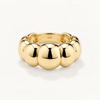 Sculpted Bubble Ring in 925 Sterling Silver – 18K Gold Plated Statement Ring