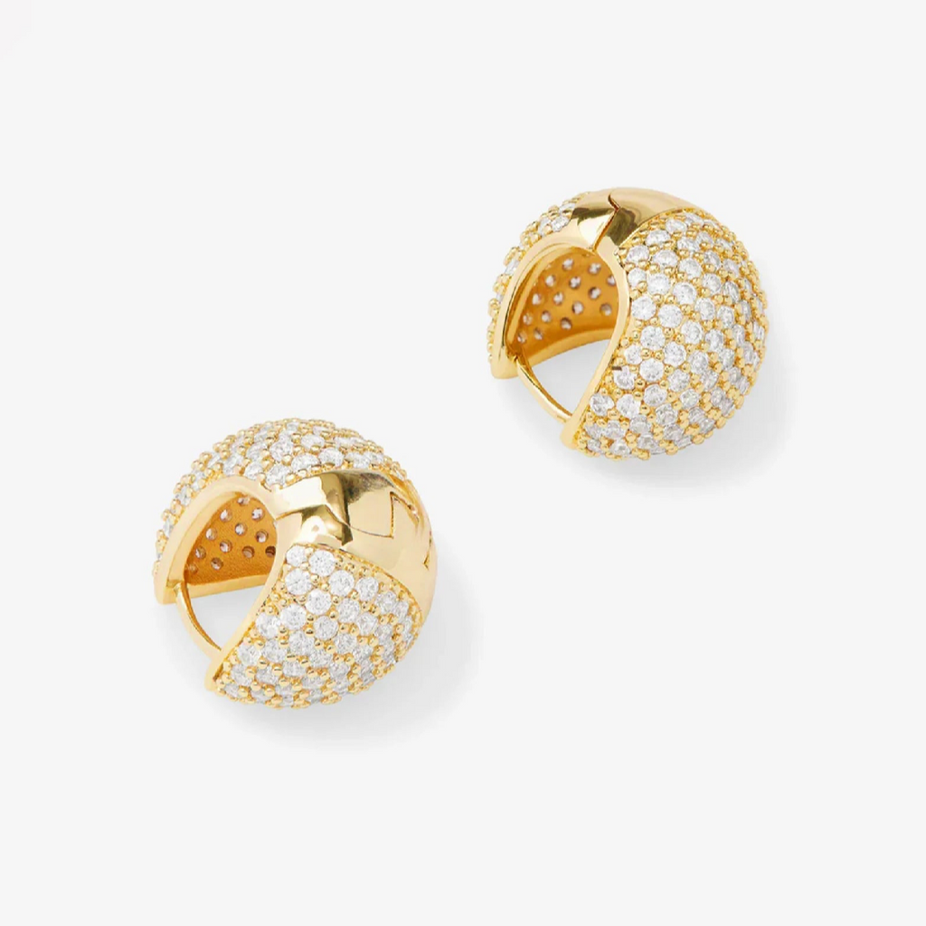 Pavé Teardrop Hoop Earrings in 925 Sterling Silver