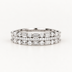 Geometric Cubic Zirconia Ring