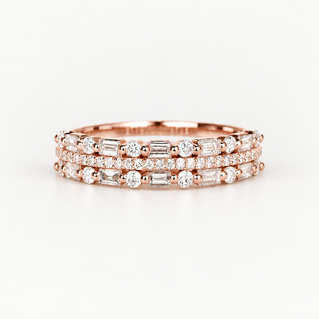 Geometric Cubic Zirconia Ring