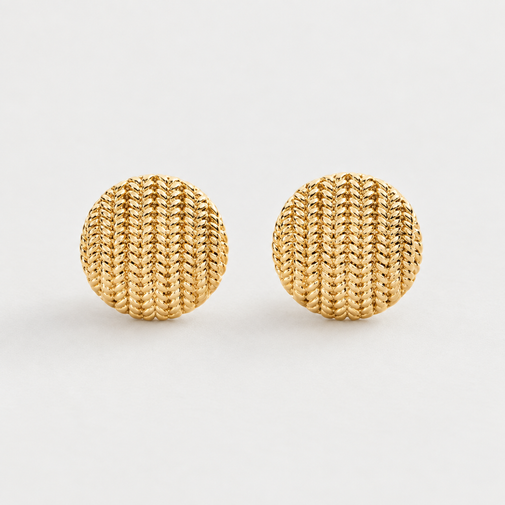 925 Sterling Silver Textured Round Stud Earrings