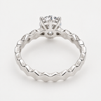 925 Sterling Silver Cubic Zirconia Vintage Ring – 7mm Geometric Statement Ring