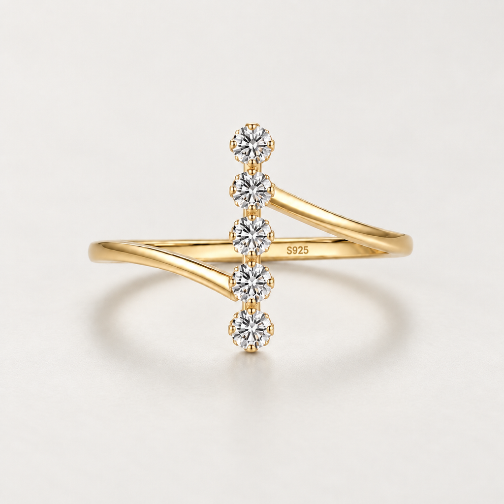 Anillo Flora Bypass en plata de ley 925  
