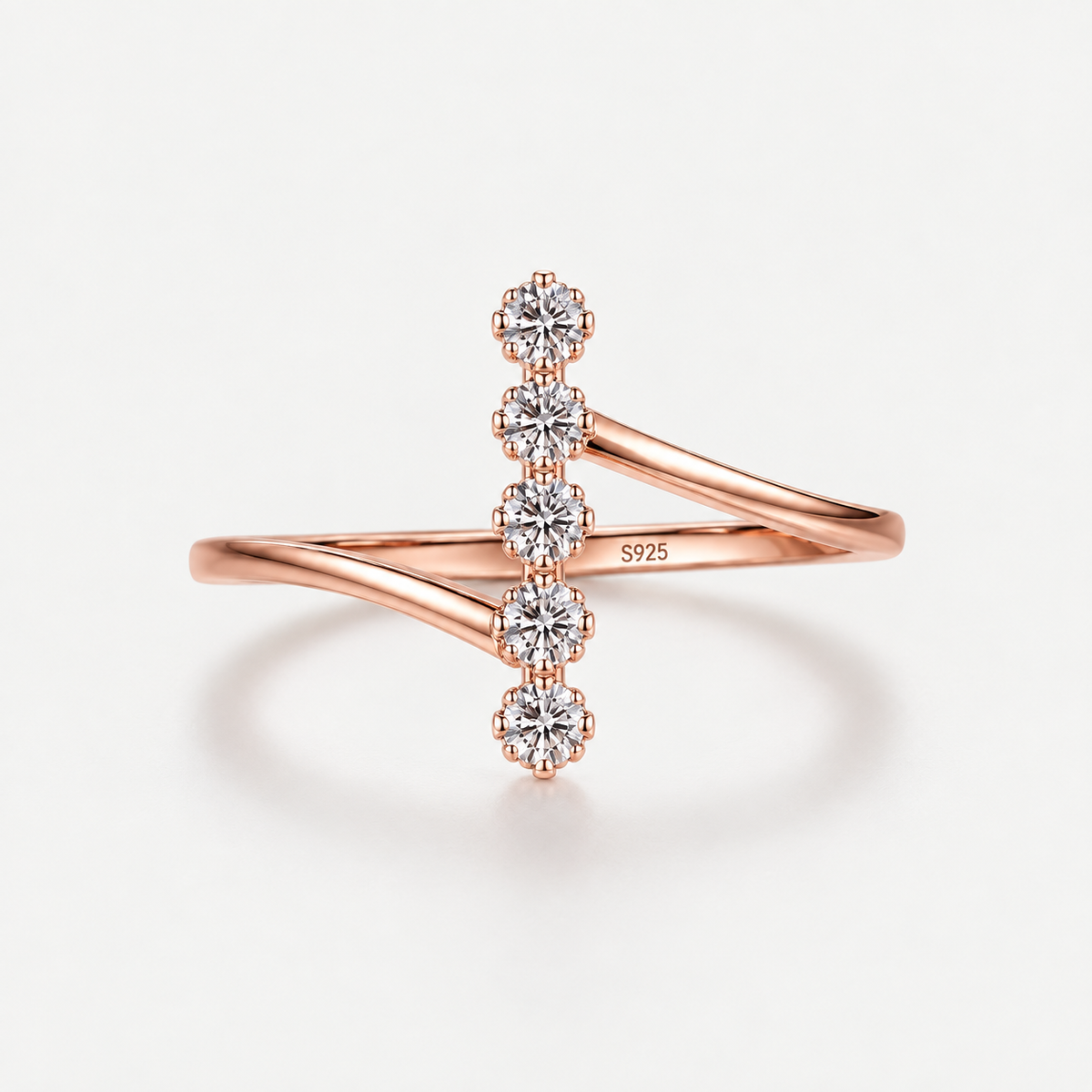 Anillo Flora Bypass en plata de ley 925  
