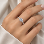 925 Sterling Silver Round Stone Pavé Ring for Women – Classic Elegant Jewelry