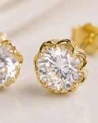 Florale Moissanite 14K Gold Filled Stud Earrings