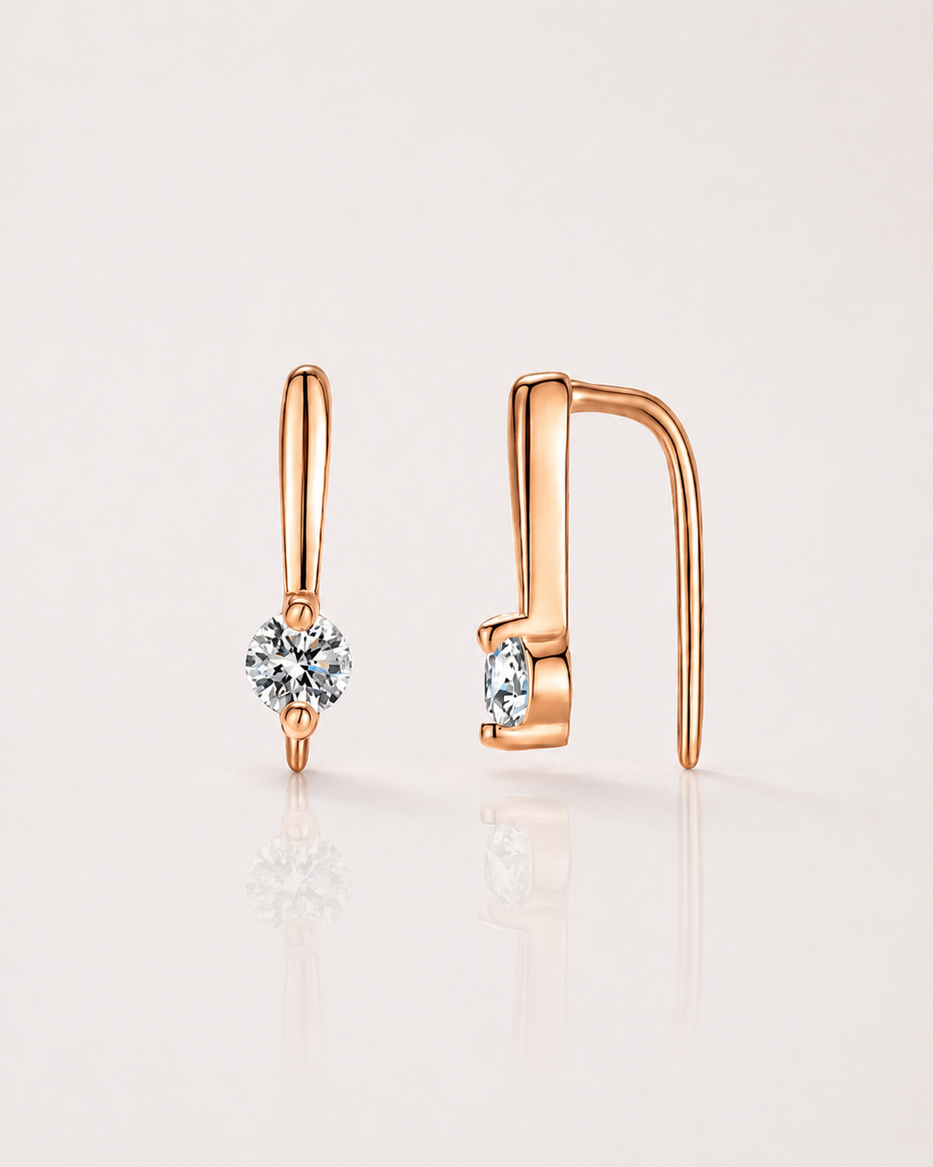 Lumière Rose Moissanite Earr