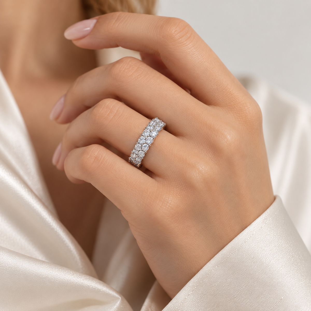 1.4ct Round Moissanite Ring in 925 Sterling Silver – Elegant Solitaire