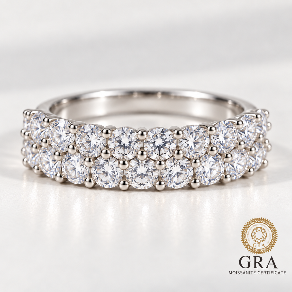 1.4ct Round Moissanite Ring in 925 Sterling Silver – Elegant Solitaire