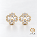 14K Gold Filled D Color Moissanite Four-Leaf Clover Stud Earrings