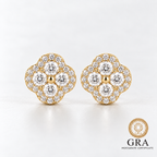 14K Gold Filled D Color Moissanite Four-Leaf Clover Stud Earrings