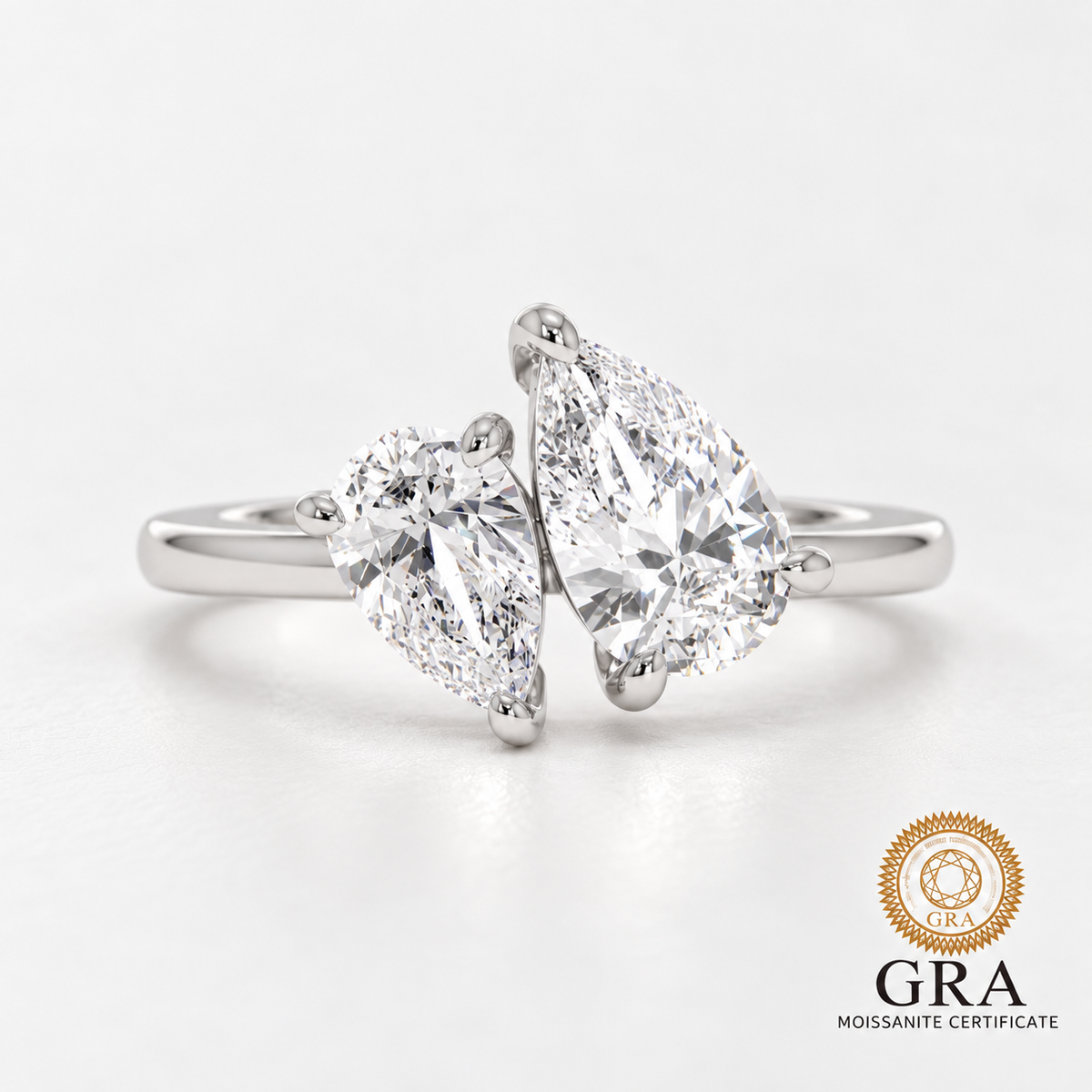 Pear Cut Moissanite Ring – D Color VVS1