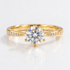 1CT Round Moissanite Solitaire Ring – D Color VVS1