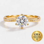 1CT Round Moissanite Solitaire Ring – D Color VVS1