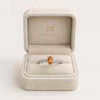 Champagne Glow Crystal Ring in 925 Sterling Silver