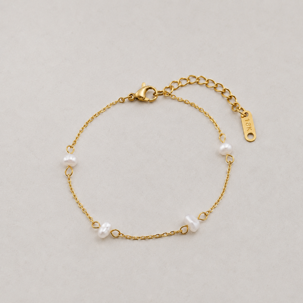 Elegantes Perlen-Goldschmuckset