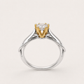 18K Gold-Plated Sterling Silver Solitaire Zircon Ring