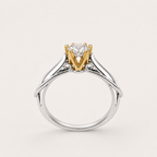 18K Gold-Plated Sterling Silver Solitaire Zircon Ring