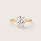 Oval Solitaire Zircon Ring in 925 Sterling Silver