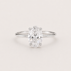 Oval Solitaire Zircon Ring in 925 Sterling Silver