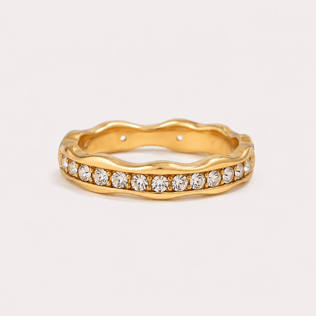 Golden Star Wave Ring