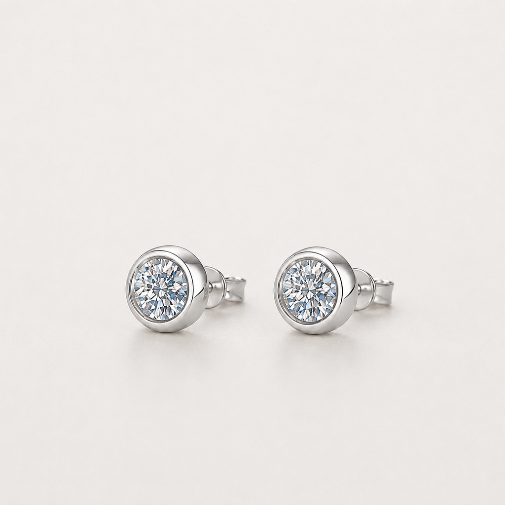 Ohrstecker aus 925er Sterlingsilber mit Zirkonia, schlicht