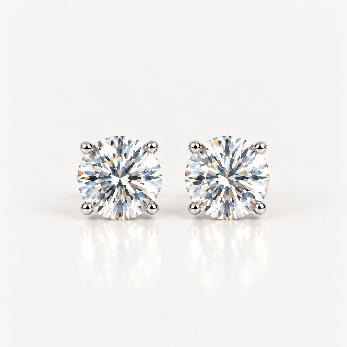 Classic Moissanite Stud Earrings 0.1–2CT | Sterling Silver 925