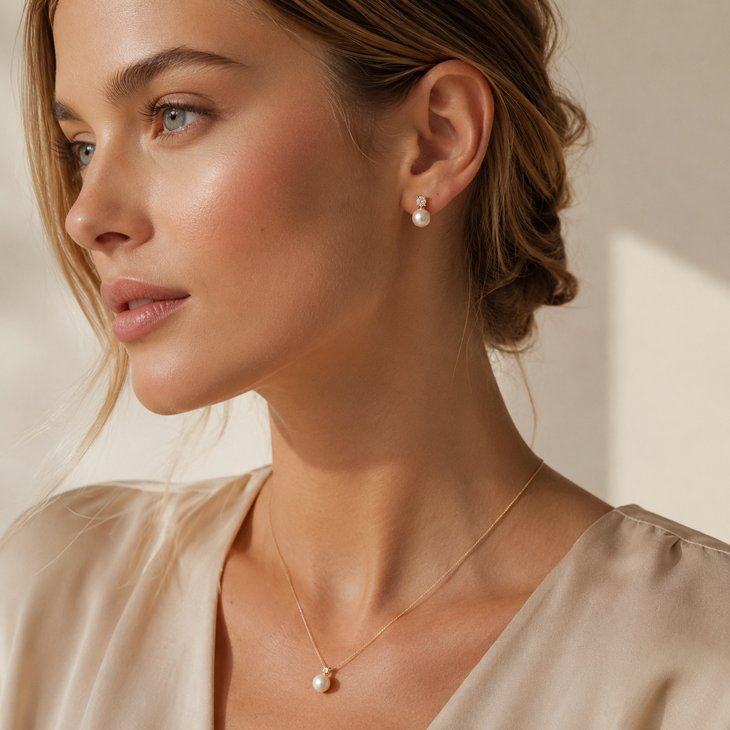 Lumière Pearl Stud Earrings