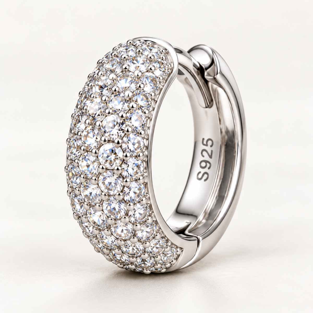 Real Moissanite Water Drop Huggie Hoop Earrings for Women