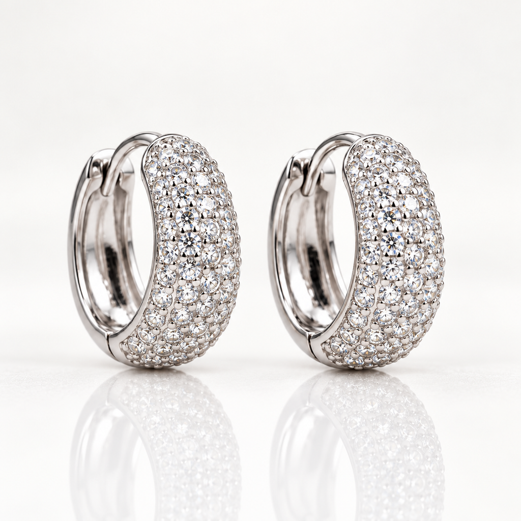 Real Moissanite Water Drop Huggie Hoop Earrings for Women